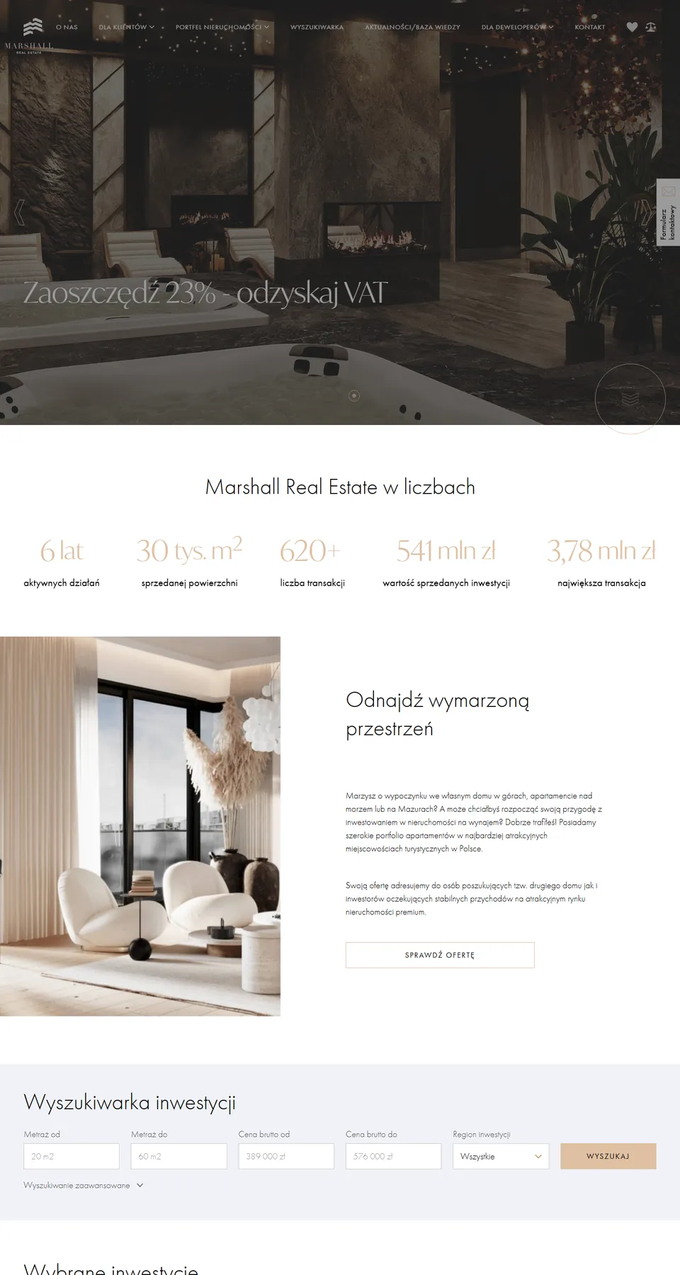 Marshall Real Estate homepage